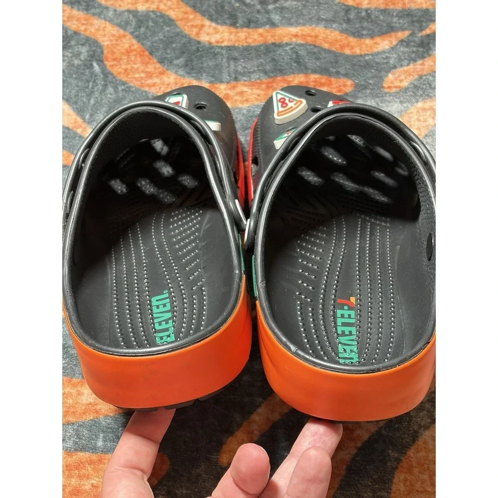 7-Eleven x Crocs Classic Clog 'Black' Men's Size 11, With (8) Charms